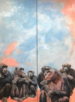 Oil on canvas, two-part, together 190 x 140 cm, 2022 Oil on canvas, two-part, together 190 x 140 cm, 2022