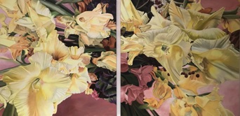 Oil on canvas, two-part, 150 x 150 cm each, 2022 Oil on canvas, two-part, 150 x 150 cm each, 2022
